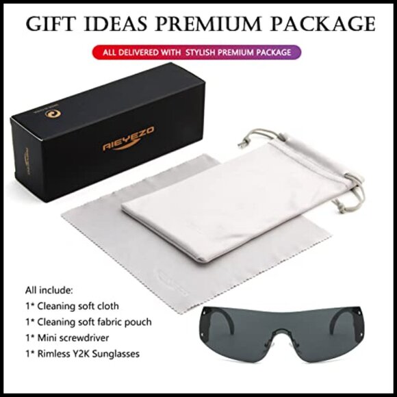 Oversized Y2K Retro Wrap Around Shield Sunglasses Trendy Chic Unisex main image 4